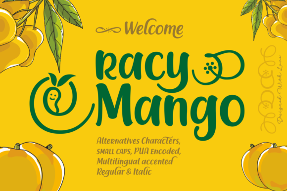 Racy Mango: A Fruity, Fresh Handwritten Font for Creative Spark